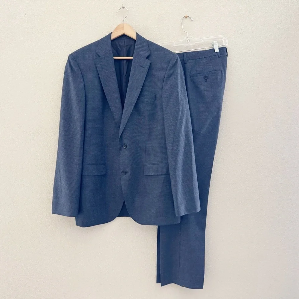 Hugo Boss Phoenix Madisen Men's Suit Two Piece Blue Comfort Fit 100% Wool 40L - Picture 4 of 16